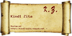 Kindl Zita névjegykártya